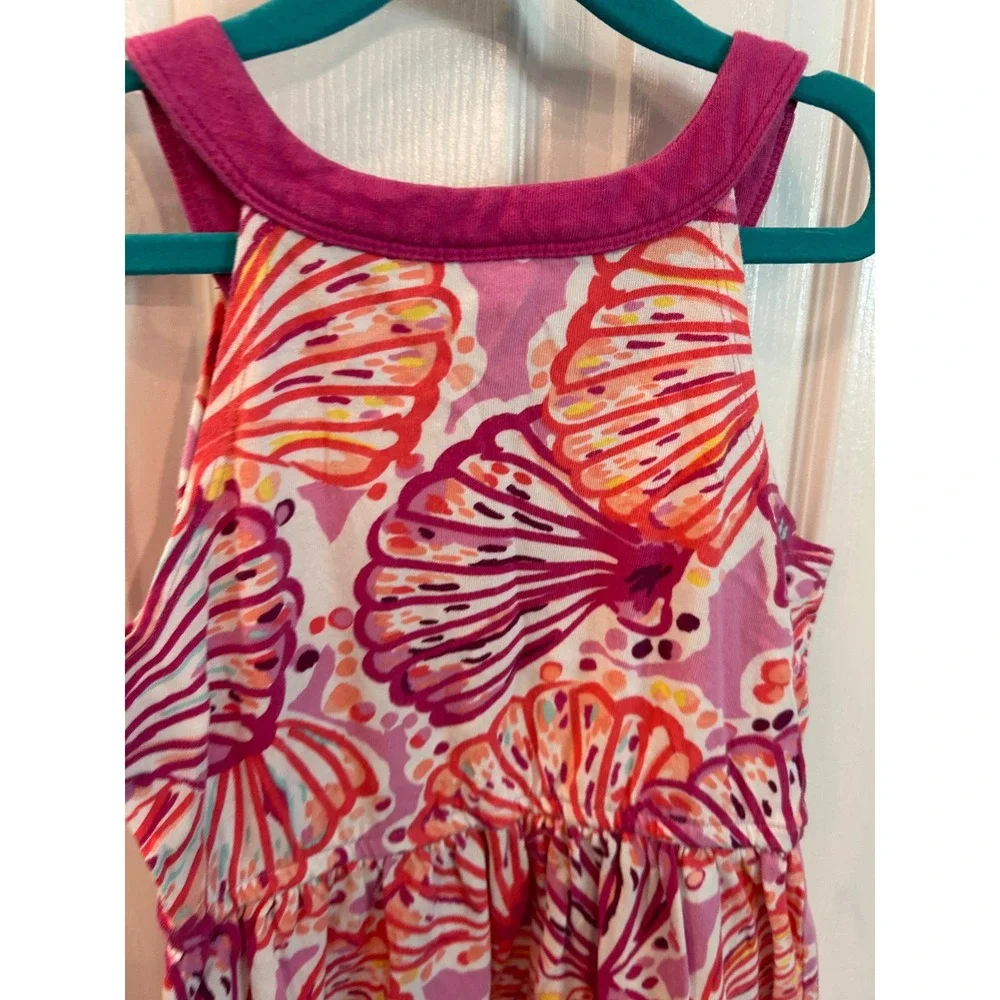 Gymboree Dress Pink Orange Seashell Print Sleeveless Summer Knit Kids M 7-8